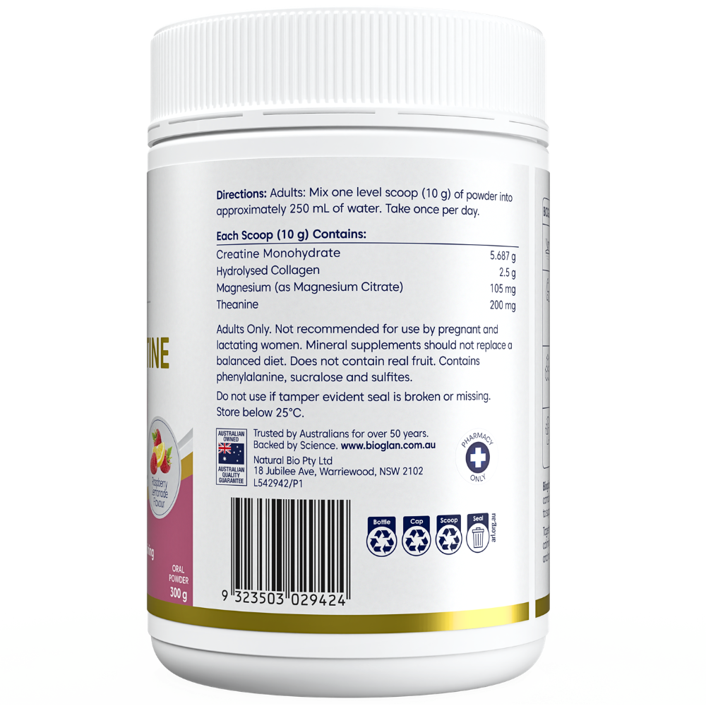 Platinum Raspberry Order Bioglan Platinum Collagen + Creatine Raspberry Lemon Powder 300g