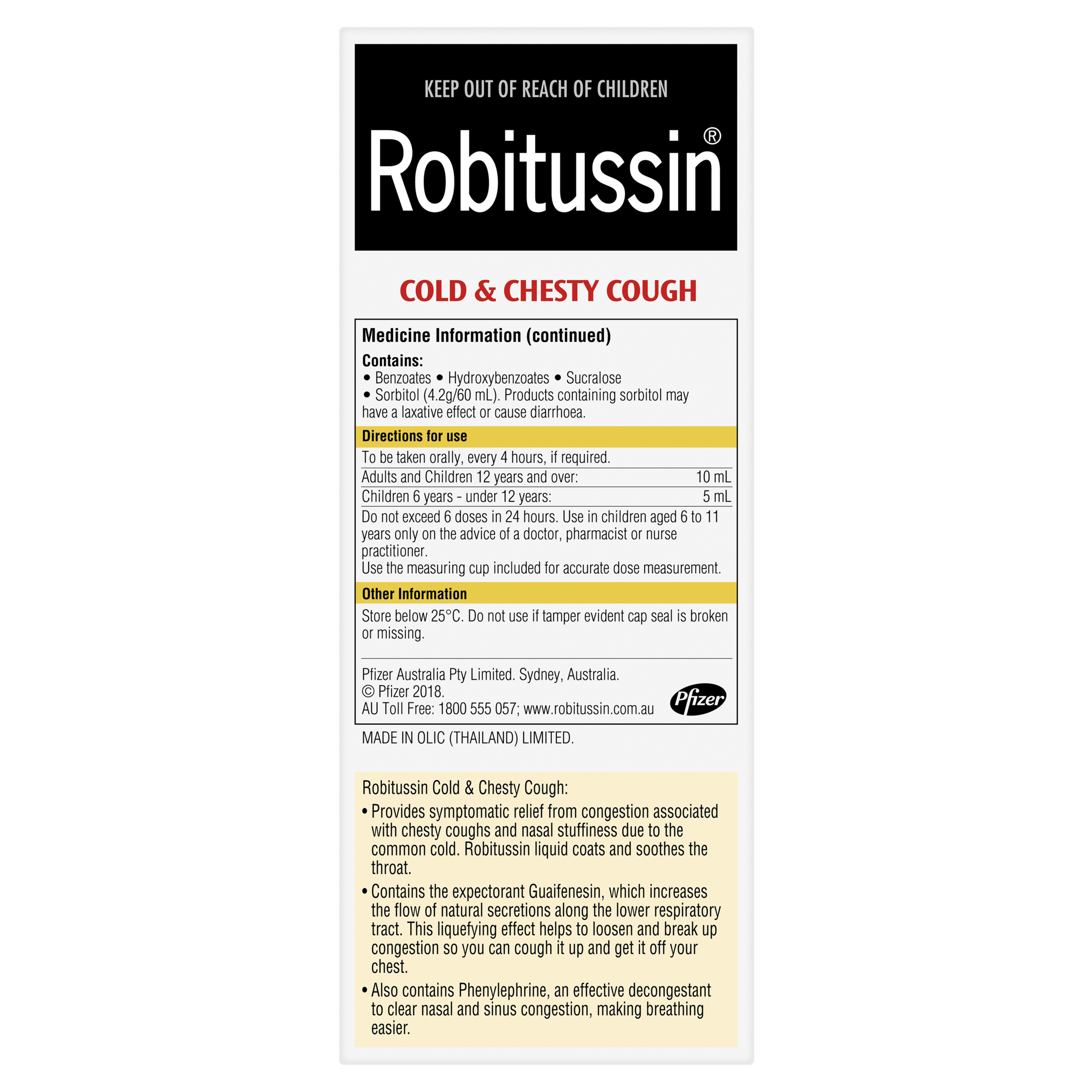 Shop Cold & Chesty Cough Oral Liquid 200ml Raspberry by Robitussin