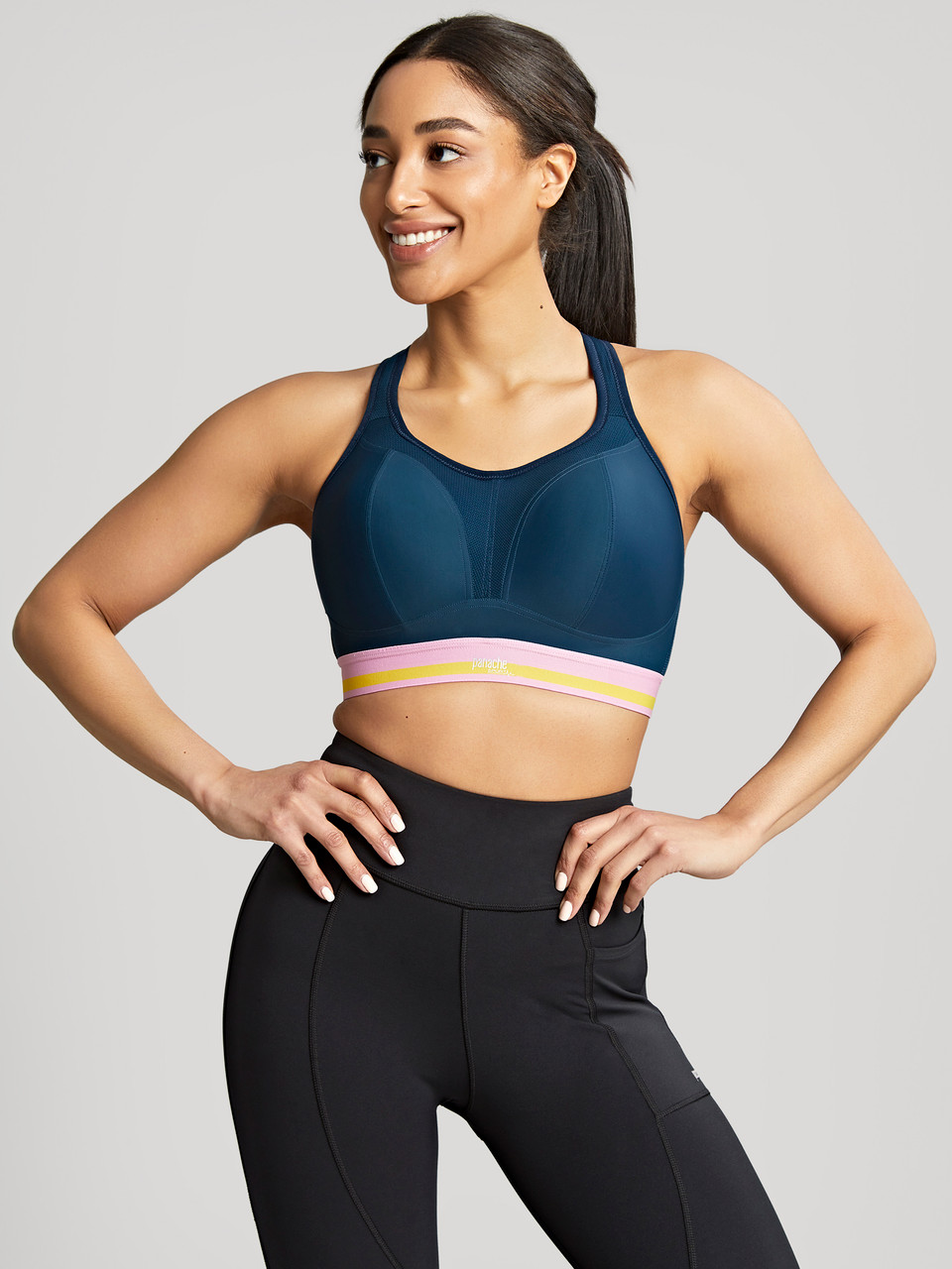 Wired Sports Bra - Black/Aqua - Ella Coco Lingerie