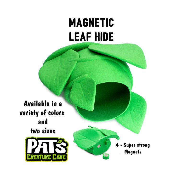 Magnetic Leafy hide in green with magnet holders | Pat and Jen's Creature Cave