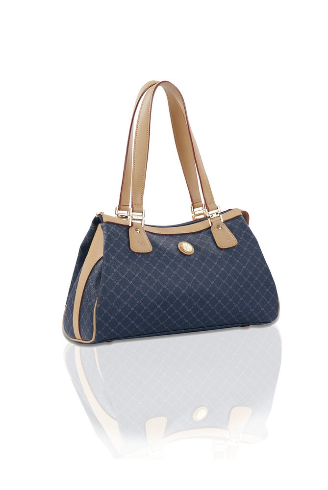 Rioni Navy Signature Carisma Shoulder Bag Pearblossom Jewelry