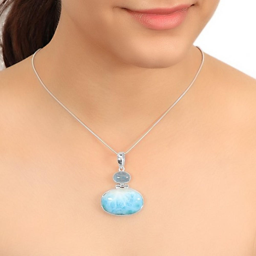 larimar silver necklace