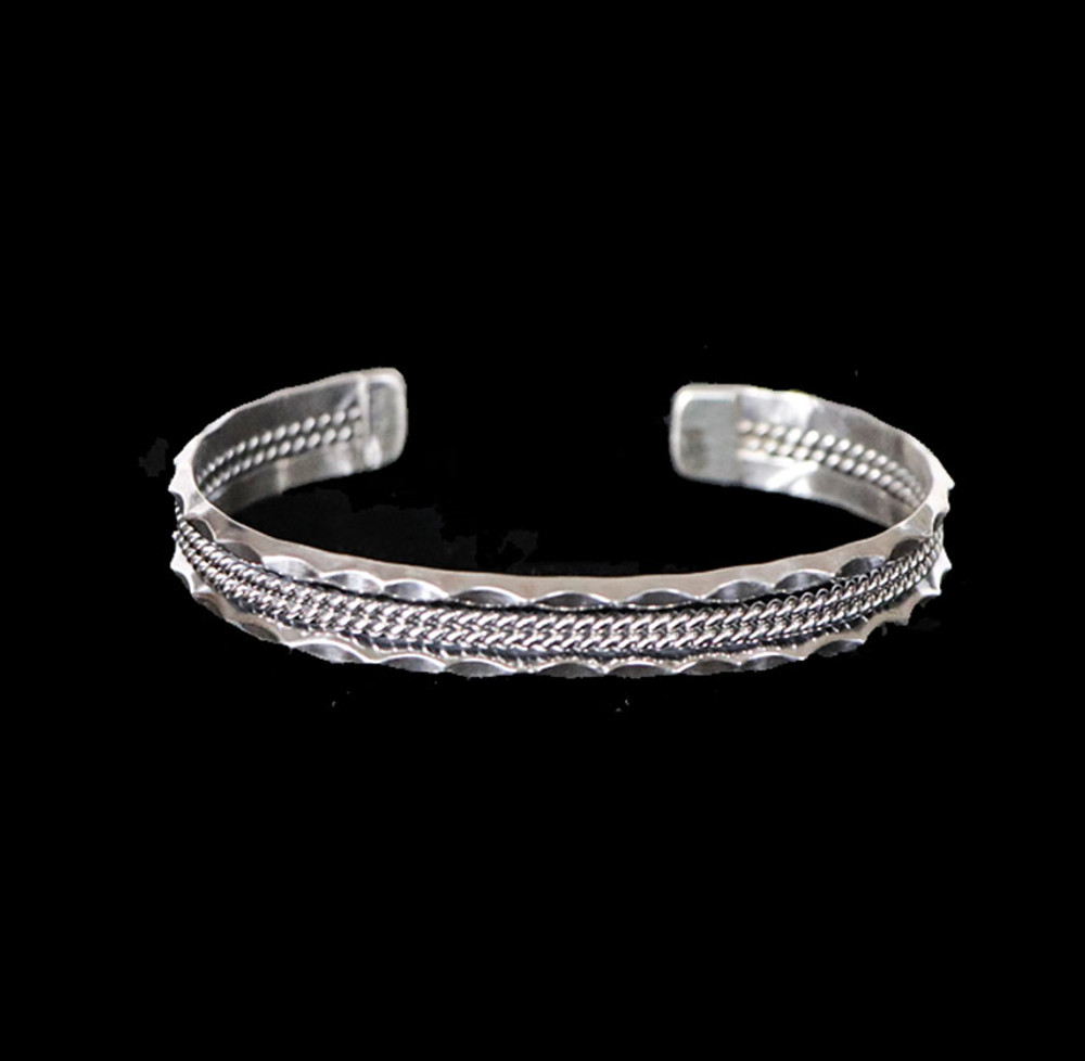 Haba Sterling Silver Scalloped Edged Bracelet