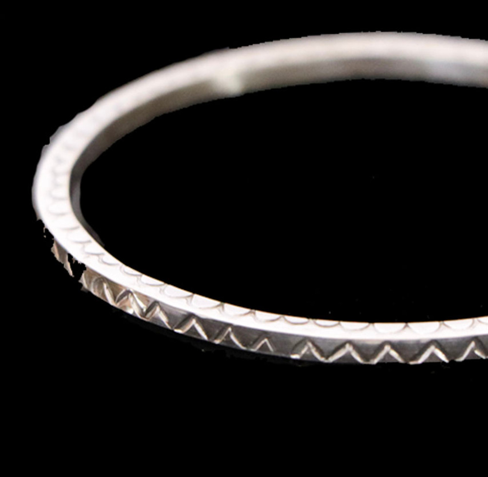 Haba Sterling Silver Big Mountain Bangle Bracelet