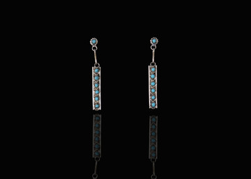 Luyu Turquoise & Sterling Silver Bar Earrings