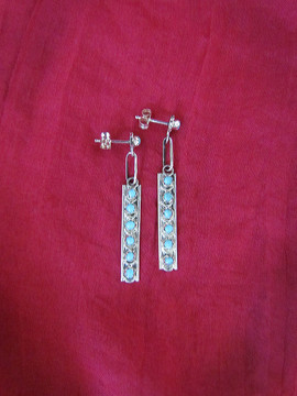 Luyu Turquoise & Sterling Silver Bar Earrings