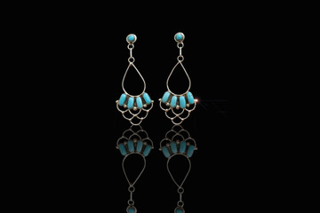 Dashana Chandelier Turquoise & Sterling Silver Post Earrings