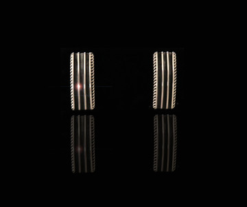 Haba Ribbed Sterling Silver Bar Earrings