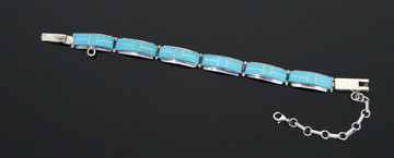 Fala Turquoise Inlay & Sterling Silver Set