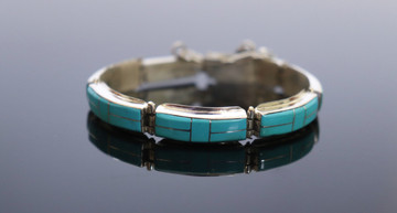 Fala Turquoise Inlay & Sterling Silver Set