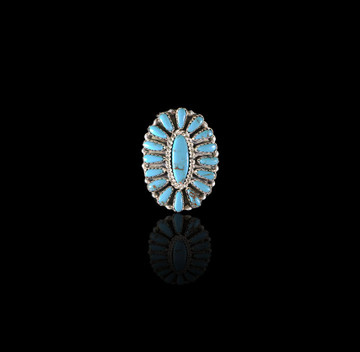 Etu Florette Turquoise & Sterling Silver Ring Size 6