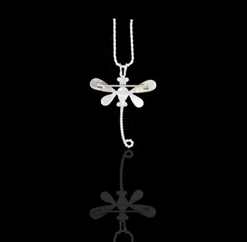 Wemme Inlay Dragonfly Pin/Pendant & Chain