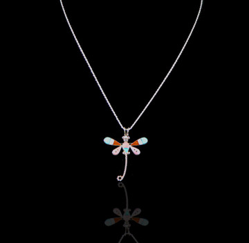 Wemme Inlay Dragonfly Pin/Pendant & Chain II