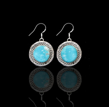 Lana Pilot Mountain Turquoise Round Earrings