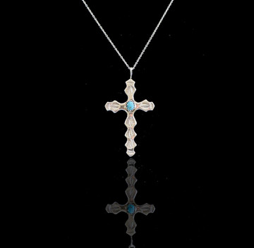 Luyu Oodla Sterling Silver & Turquoise Cross