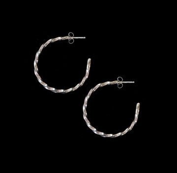 Haba Sterling Silver Twisted Hoop Earrings