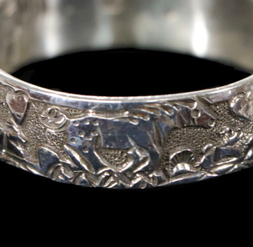 Wemme Sterling Silver Appaloosa Storyteller Surprise  Cuff Bracelet