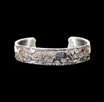 Wemme Sterling Appaloosa Storyteller Surprise  Cuff Bracelet