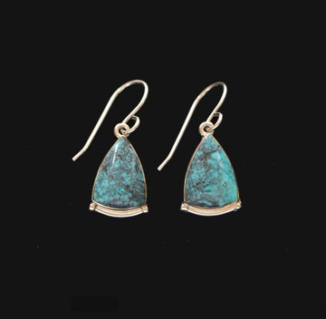 Webster Collection Cold Mountain Turquoise & Sterling Triangle Earrings