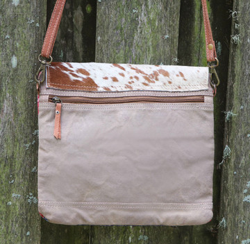 Rio Roja Up-cycled Crossbody with Genuine Cowhide - Spotted