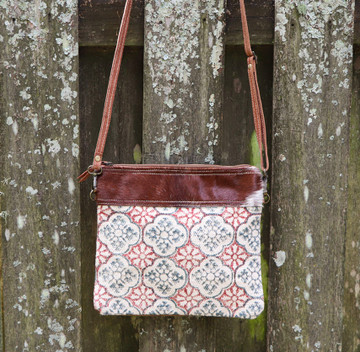 Orla Up-cycled Crossbody w/ Genuine Leather & Cowhide