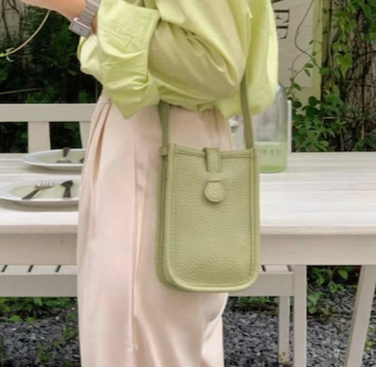 Slip-Detail Crossbody in Celery