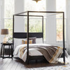 Bed BOHO Style 4 Poster Bed Black Wood Gallery Direct Boutique