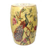 Oriental Peacocks and Peonies Porcelain Stool