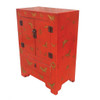 Oriental Red Lacquer Butterfly Cabinet