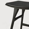 Ethnicraft Osso Black Oak & Leather Dining Stool