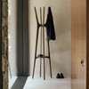 Dark wood coat stand, wooden coat rack