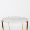 Saxa White Marble Side Table