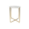 Saxa White Marble Side Table