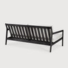 Ethnicraft Black Teak Jack Outdoor 2 Seat Sofa Off White