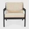 Ethnicraft Black Outdoor Lounge Chair Jack Beige Cushions
