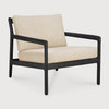 Ethnicraft Black Outdoor Lounge Chair Jack Beige Cushions
