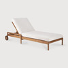 Ethnicraft Teak Outdoor Adjustable Lounger Jack Off White Cushions Ethnicraft Teak Outdoor Adjustable Lounger Jack Off White Cushions