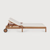 Ethnicraft Jack Teak Outdoor Adjustable Lounger Off White