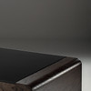 Penthouse Rectangular Coffee Table Dark Brown Wood and Glass