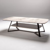 Ceramic Stone Grey Coffee Table Black Metal Base Scottsdale