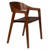 Pair of Curved Back Dining Chairs Walnut Finish - Westlake