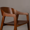 Pair of Curved Back Dining Chairs Walnut Finish - Westlake
