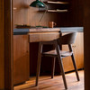Pair of Curved Back Dining Chairs Walnut Finish - Westlake