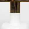 White High Gloss & Gold Round Side Table - Glam