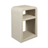 Cream White Recycled Marble Bedside Table - Veda