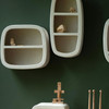 Cream White Recycled Marble 1 Shelf Wall Unit - Veda