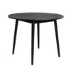 Small Round Black Dining Table – Star-Patterned Veneer Top in Rich Black Finish 100 cm - Basel
