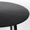 Small Round Black Dining Table – Star-Patterned Veneer Top in Rich Black Finish 100 cm - Basel