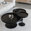 Black Round Pedestal Coffee Table - Visp