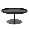 Black Round Pedestal Coffee Table - Visp